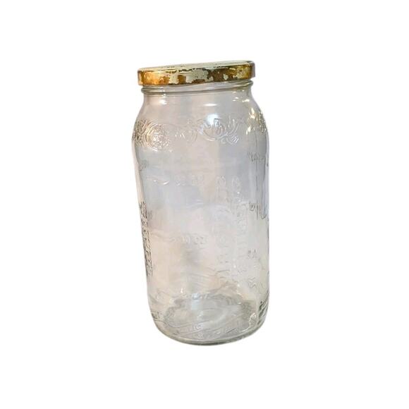 Vintage VLASIC FARMS Large Glass Pickle Jar 60 oz Embossed with Lid - Picture 1 of 4